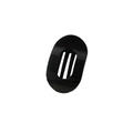 Pince à cheveux plate ovale en résine noire brillante avec design géométrique évidé - Noir Brillant