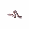 Oversized wavy claw clip featuring blue, reddish brown and grey artistic marble pattern - Orange Multi