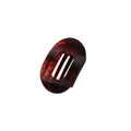 Pince à cheveux ovale plate en résine rouge bordeaux mat avec une forte adhérence - Rouge Vin Transparent