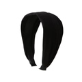 Cerchietto largo in velluto nero con design imbottito spesso e punte protettive antiscivolo - Nero
