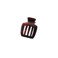 Pince à cheveux minimaliste en résine brillante, finition écaille de tortue brun rouge - Léopard Rouge Vin Brillant