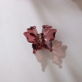 Elegante pinza per capelli a farfalla rossa traslucida con molla dorata - #1 Borgogna [5cm]