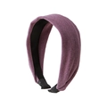Elegante cerchietto largo in tessuto viola con fodera antiscivolo nera per capelli da donna - Viola
