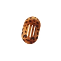 Pince à cheveux plate ovale mate avec motif classique en écaille de tortue ambrée - Écaille de Tortue Foncée