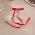 Elegant 27cm bright red ribbon bow hair clip with long streamers for balletcore styling - Red