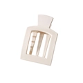 Pince à cheveux géométrique carrée minimaliste en blanc crème mat pour femme - Blanc Crème Mat