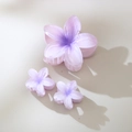 Driedelige set paarse gradiënt plumeria haarklemmen voor een tropische vakantiestijl - OPP Zak / Violet