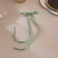 Pince à cheveux élégante en satin vert clair avec de longs rubans pour femmes - vert clair