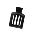 Pince à cheveux rectangulaire noire minimaliste avec rayures ajourées et fini brillant - Noir Brillant