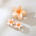 Set di 3 mollette per capelli a fiore di frangipane con sfumatura crema e arancione - Corallo