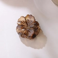 Elegant 4cm amber floral hair claw clip in translucent resin with glossy finish - Individual Packaging / Coffee (4cm)