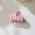 Morandi pink wavy hair claw clip with silver ink splatter finish for elegant styling - Independent Packaging (OPP Bag) / #1 Pink