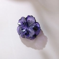 Elegant 4cm dark purple flower hair claw clip in translucent resin for half-up hairstyles - Individual Packaging / Purple (4cm)