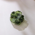 Dark green translucent flower hair claw clip with glossy finish and metal spring - Individual Packaging / Green (4cm)