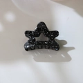 Black star-shaped hair claw clip with silver speckled galaxy pattern finish - Independent Packaging (OPP Bag) / Black (4.5cm Star)