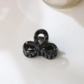 Exquisite black bow-shaped hair claw clip with stylish white splatter pattern - Individual Packaging (OPP Bag) / Black