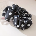 French handmade large black and white polka dot bow hair claw clip for women - Bulk Packaging / Black Polka Dot Pleated Style