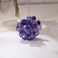 Pinza de pelo de flor morada profunda translúcida con un elegante diseño de capas - Morado