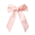 Eleganter hellrosa Satin-Schleife Haarklammer mit langen Bändern und Seidenglanz - Rosa