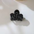 Morandi black wavy hair claw clip with ink splatter texture and glossy finish - Independent Packaging (OPP Bag) / Black #3