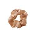 Elegant champagne satin scrunchie with high-gloss finish and flexible elastic inner band - Champagne - Satin Large (25-297)