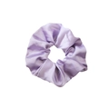 Elegant lavender satin scrunchie with premium glossy finish and pleated texture - Light Purple - Satin Large (25-297)