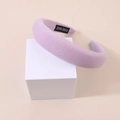 Serre-tête vintage lavande rembourré en maille texturée avec étiquette de fabrication main - Mauve Clair