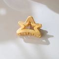 Sparkly bright yellow star hair claw clip with silver glitter finish for women - Independent Packaging (OPP Bag) / Yellow (4.5cm Star)