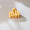 Morandi yellow wave hair claw clip with silver ink texture and resin finish - Independent Packaging (OPP Bag) / #4 Yellow