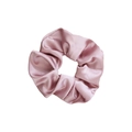 Elegant lotus pink satin scrunchie with silk-like texture and pleated elastic design - Lotus Root Pink - Satin Large (25-297)