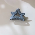 Molla per capelli a stella blu-grigio con motivo a spruzzi d'argento raffinata - Grigio Scuro (4.5cm Stella)