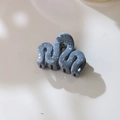 Morandi dark grey wave hair claw clip with silver glitter finish for elegant styling - #5 Dark Gray