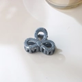 Mini grey-blue floral hair claw clip with white speckled pattern and matte resin finish - Dark Gray