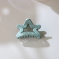 Elegante molletta a stella verde menta con finitura glitterata argento brillante - Grigio Verde (4.5cm Stella)