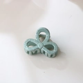 Elegant bean paste green bow hair claw clip with silver glitter finish for women - Grey Green