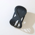 Matte black infinity-shaped seamless hair clip with textured frosted finish for women - Bulk Packaging / Matte Black