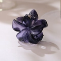 Pinza per capelli a fiore di frangipane viola traslucido con finitura lucida e molla in metallo - #2 Viola [4 Cm]