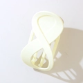 Elegant cream white matte infinity shaped hair clip with minimalist geometric design - Bulk Packaging / Matte Cream White