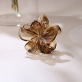 Elegante molletta per capelli a fiore ambra traslucida in resina per acconciature a metà - #4 Marrone [4cm]