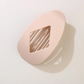 Matte light pink oval hair claw clip with diamond cutout design for elegant hairstyling - Bulk Packaging / Matte Apricot