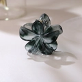 Molla per capelli a forma di plumeria con sfumatura traslucida verde scuro e grigio - #3 Nero [4cm]