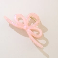 Pinza per capelli a fiocco rosa perlato con molla in metallo dorato per donna - Confezione sfusa / Rosa Perla
