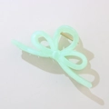 Elegante pinza per capelli a fiocco verde menta con molla dorata per acconciature - Confezione sfusa / Verde Perla