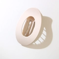 Flat oval matte hair claw clip in soft pastel pink color with secure curved design - Matte Apricot / Bulk Packaging
