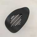 Matte black oval hair clip featuring a geometric rhombus grid design for women - Matte Black