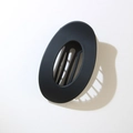 Matte black flat oval hair claw clip with creative curved design for strong hair grip - Matte Black / Bulk Packaging