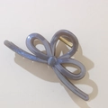 Elegante molletta per capelli a fiocco, grigio-viola scintillante con molla dorata - Grigio Scuro Perla