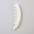 Matte white large banana hair clip with non-slip teeth for thick hair ponytail - Bulk Packaging / Matte Cream White