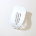 Fermaglio per capelli bianco minimalista con design ovale piatto e finitura lucida - Confezione sfusa / Bianco Puro Opaco