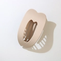 Fermaglio per capelli geometrico beige opaco piatto per chignon dal design minimalista - Confezione sfusa / Albicocca Opaco